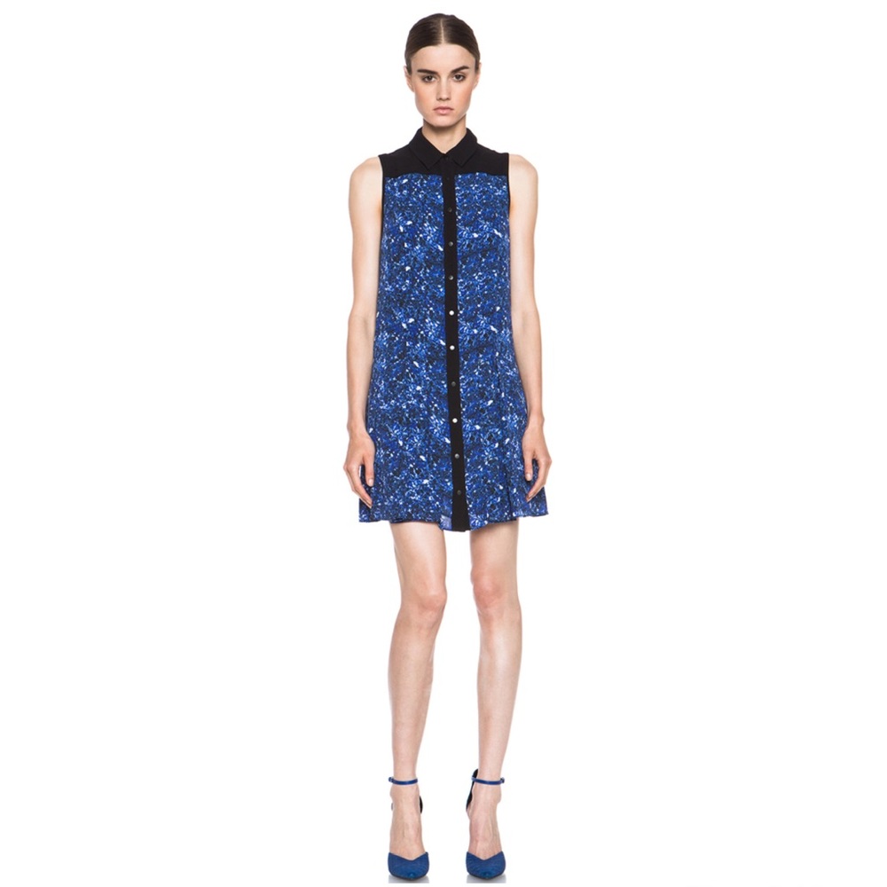 NEW Proenza Schouler Silk Microprint Shirt Dress - Picture 15 of 16